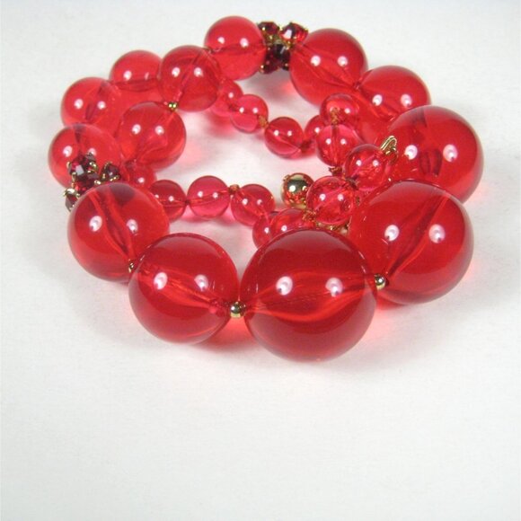 Kate Spade New York Red Lucite Ball Beaded Necklace Designer Signed 26 inch - Picture 9 of 12